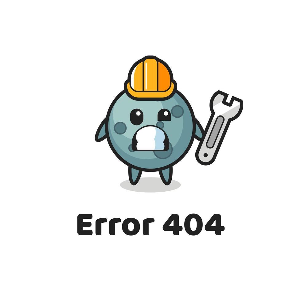 error 404 con la linda mascota asteroide vector