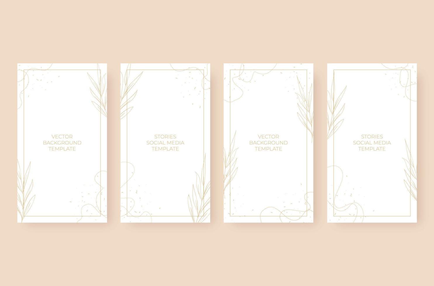 Minimalist and luxury stories background template vector