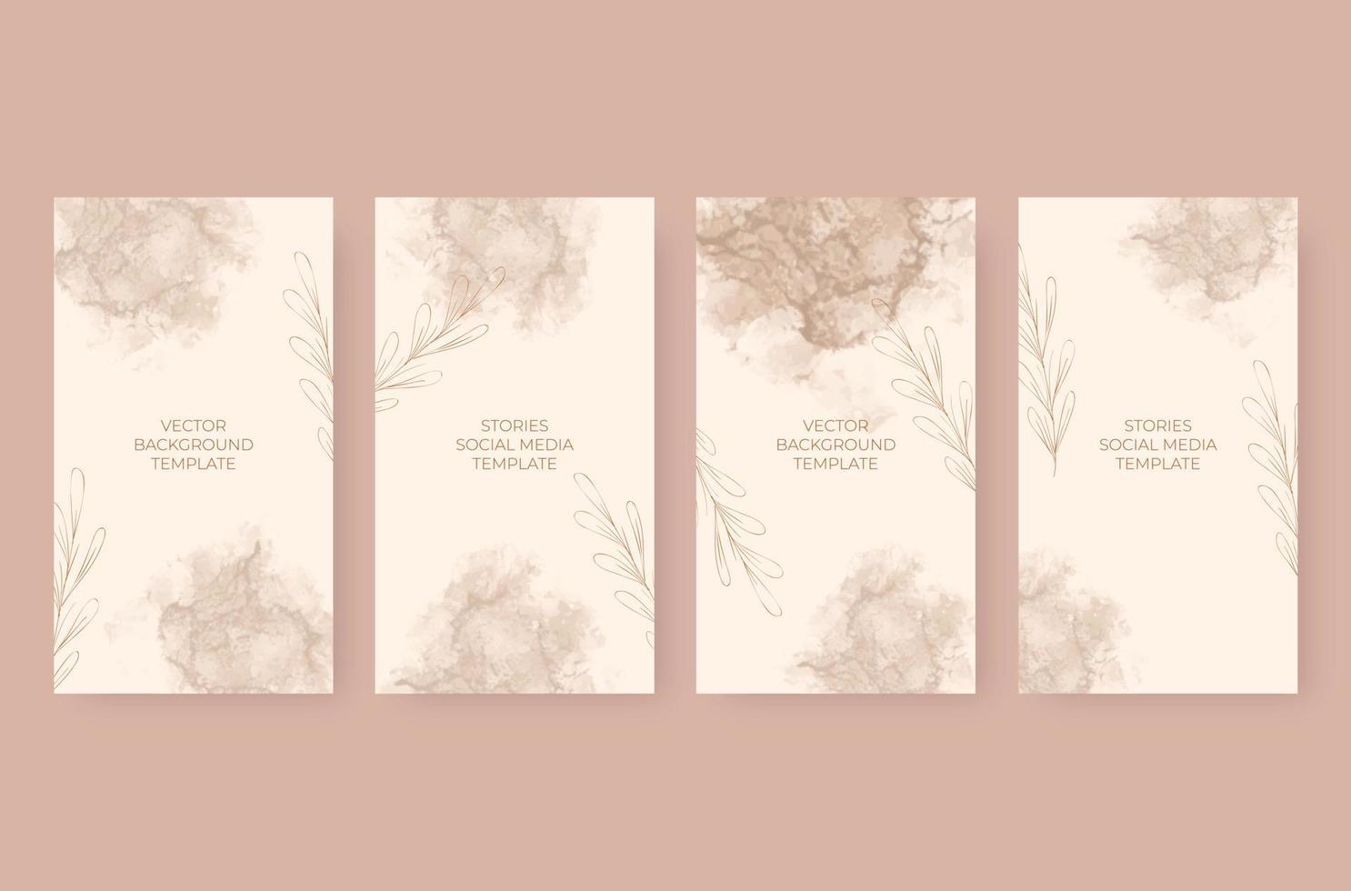 Beautiful beige stories background template vector