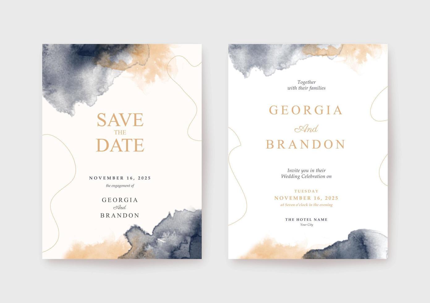 Elegant and beautiful clean Wedding invitation template vector