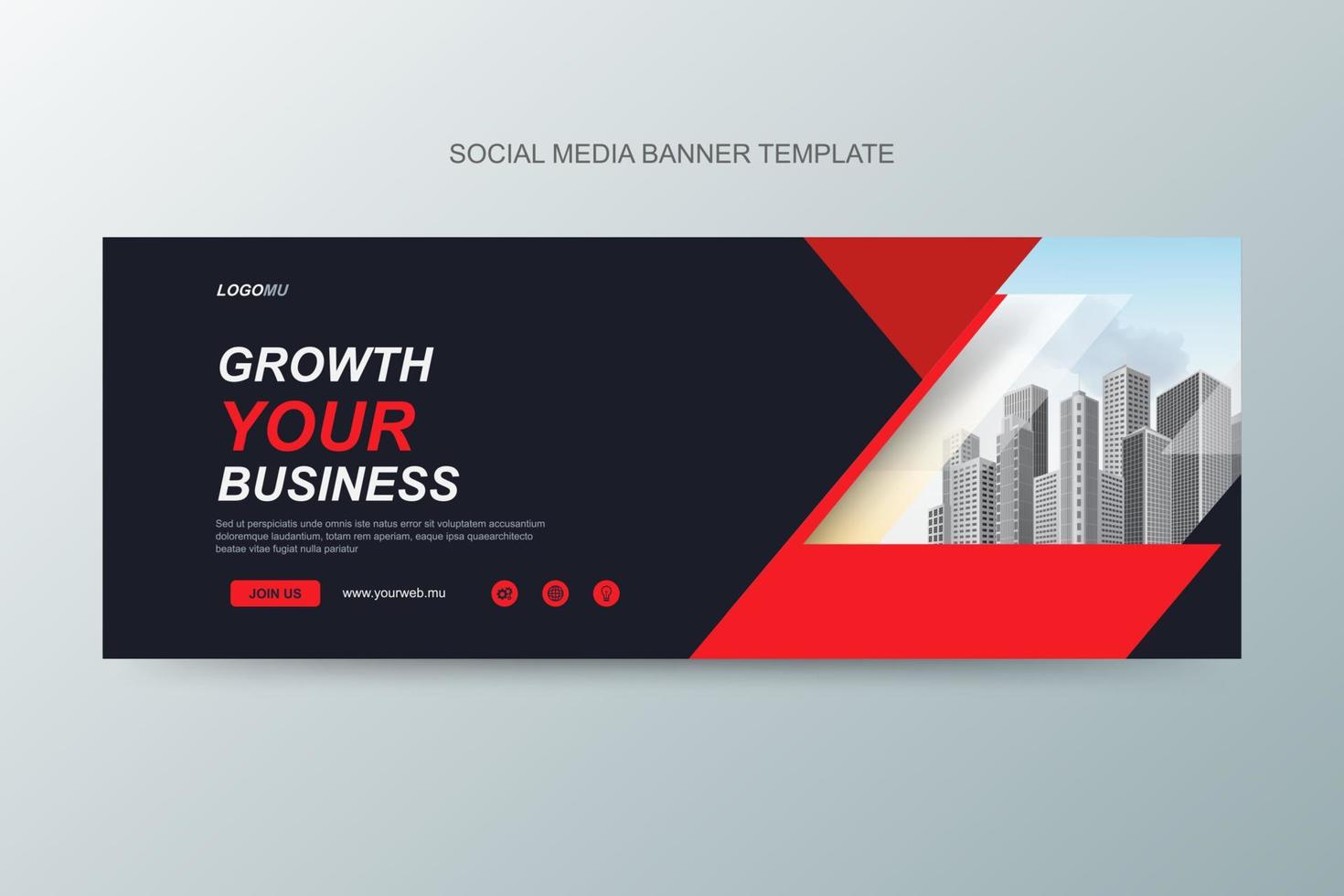 Vector abstract social media banner design web template