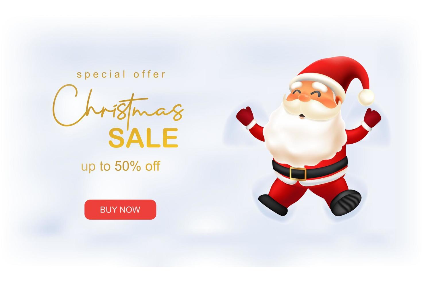 Christmas Sale. Santa Claus 3D vector illustration.