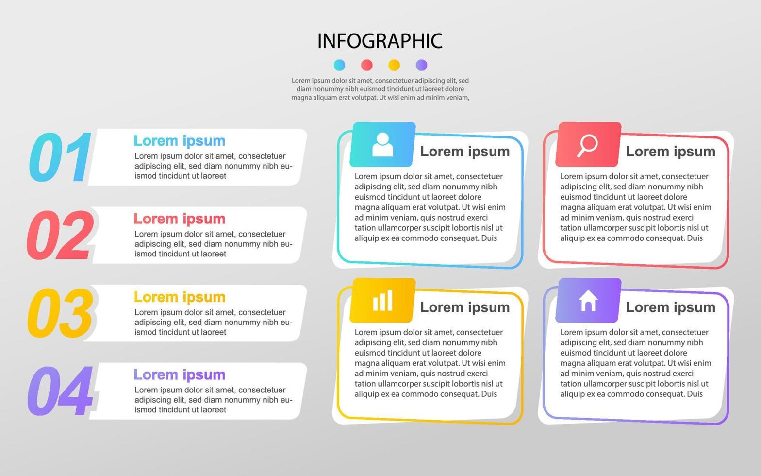 Modern Business data visualization. Process chart. Abstract elements of graph, diagram with steps, options. Vector business template for presentation. Creative concept for infographic.