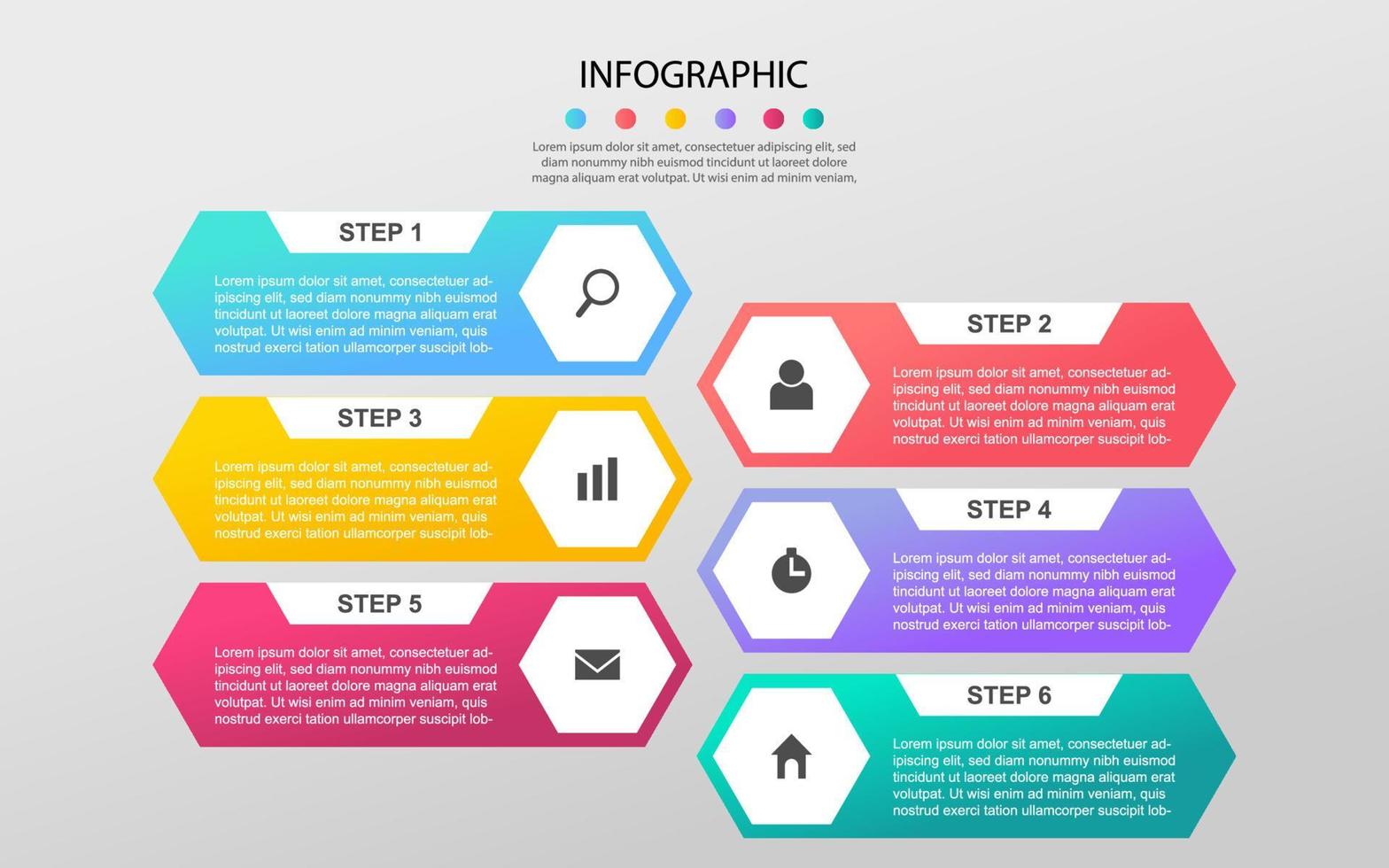 Modern Business data visualization. Process chart. Abstract elements of graph, diagram with steps, options, processes. Vector business template for presentation. Creative concept for infographic.