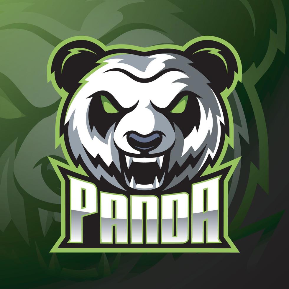 diseño de logotipo de mascota de cabeza de panda vector