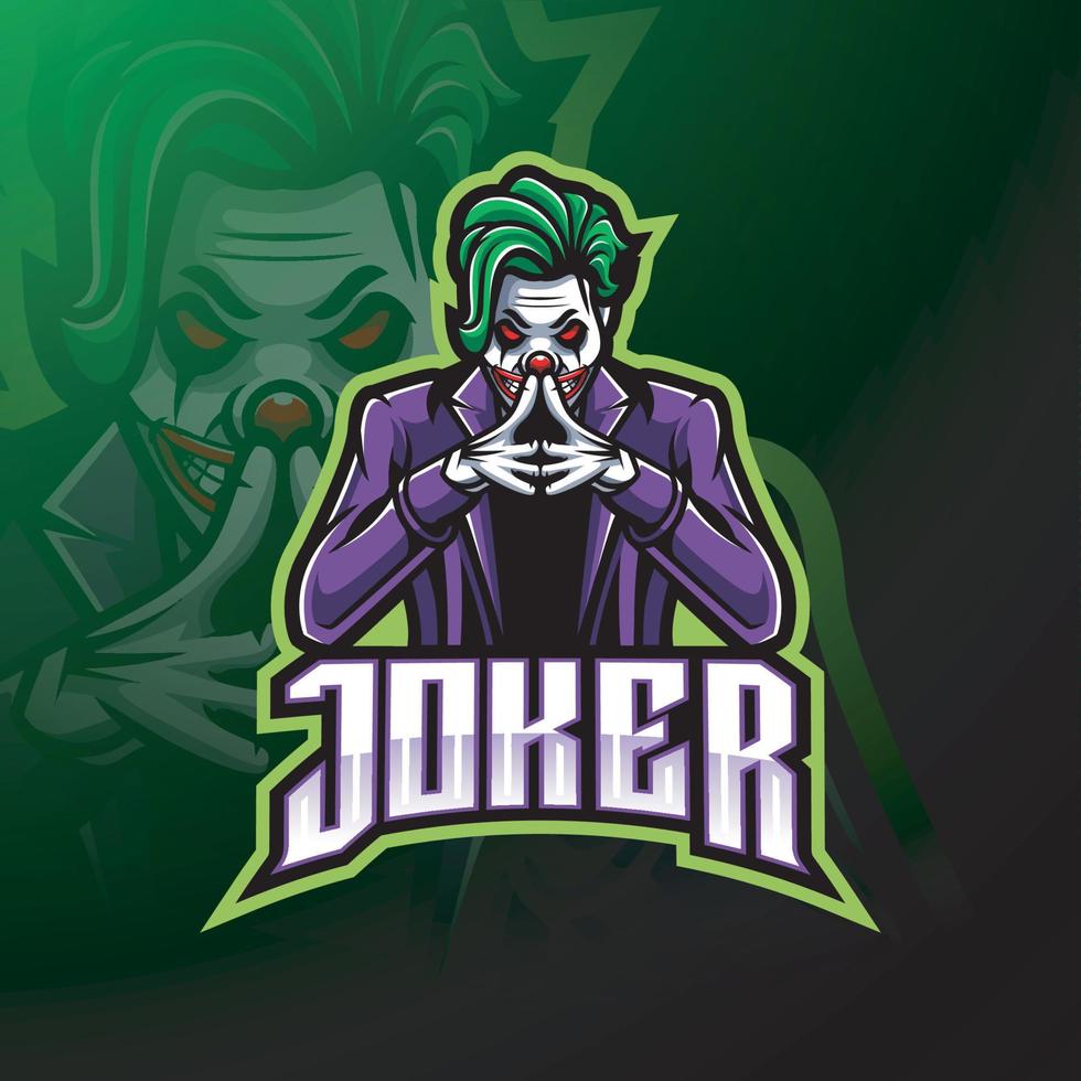 Joker esport mascot logo design vector