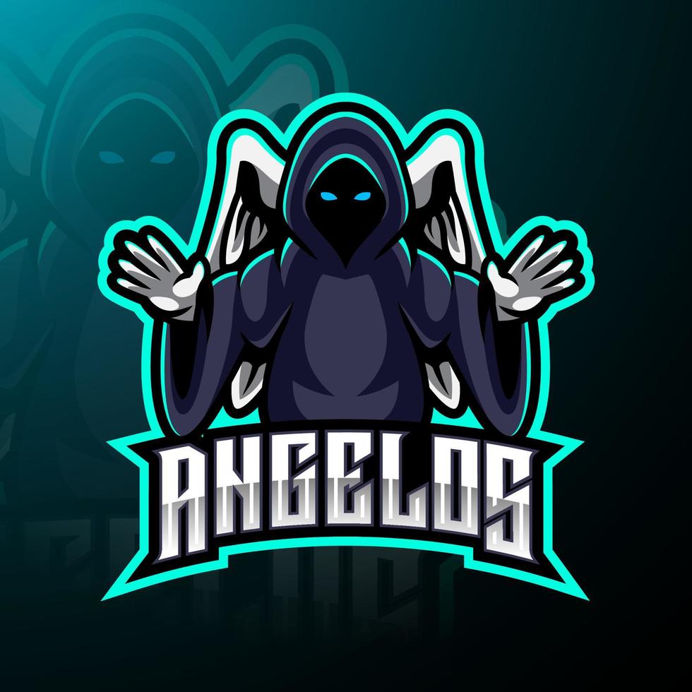 diseño de logotipo de mascota angel esport vector