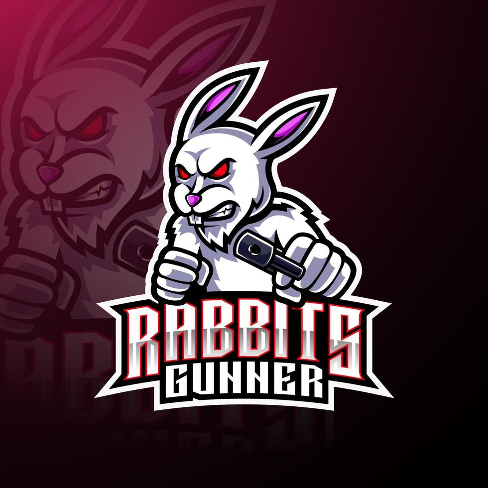 diseño de logotipo de mascota de esport de conejo vector