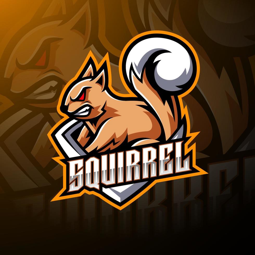 Squirrel esport mascot logo design vector