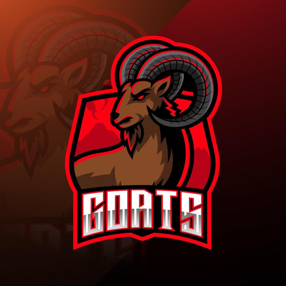 Goat esport mascot logo design vector
