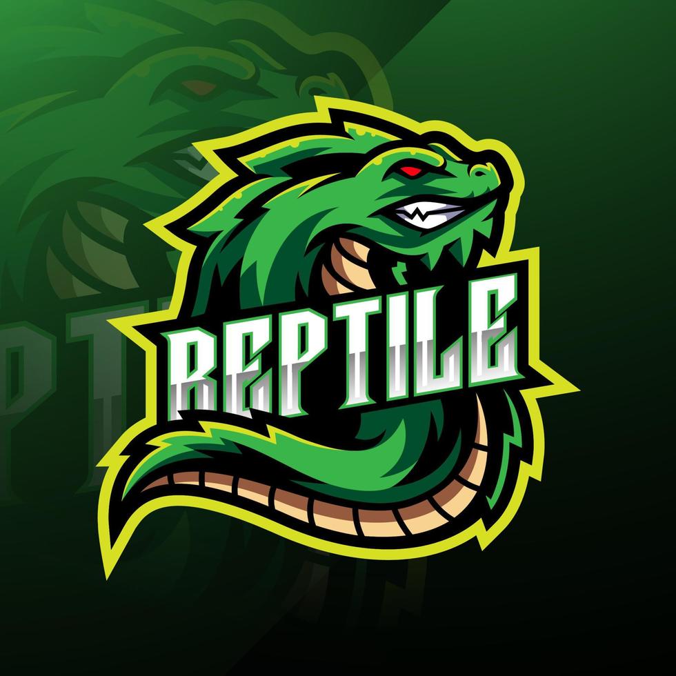 diseño de logotipo de mascota deportiva reptil vector