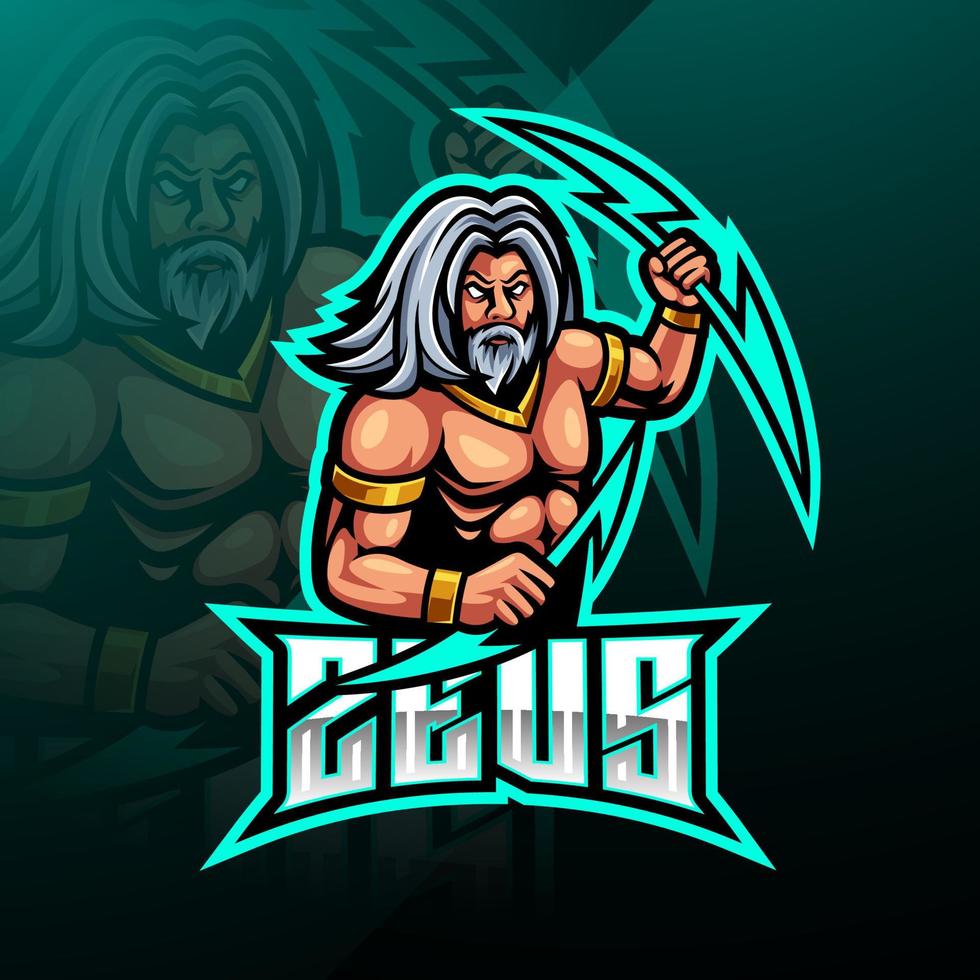 diseño de logotipo de mascota zeus sport vector