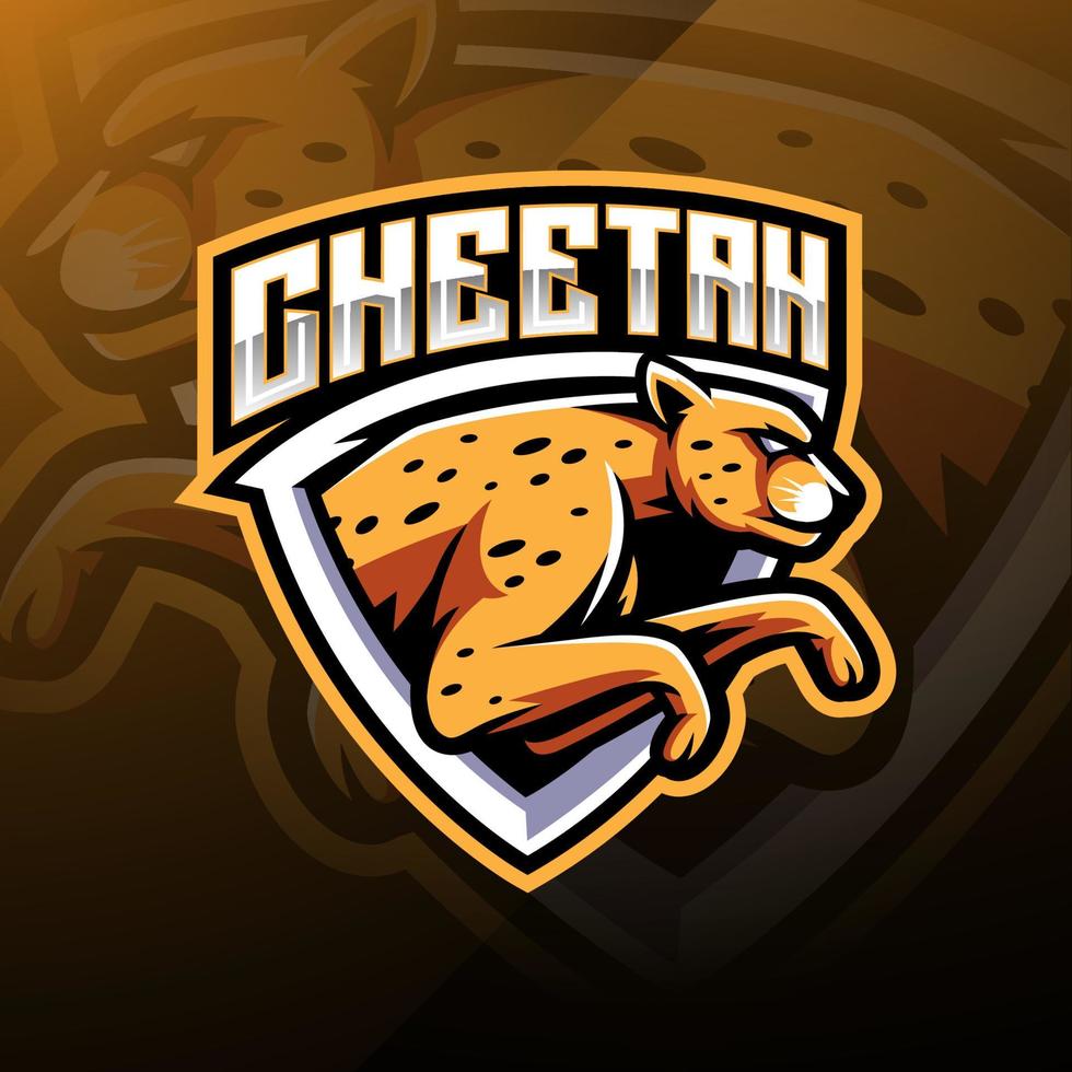diseño de logotipo de mascota deportiva guepardo vector