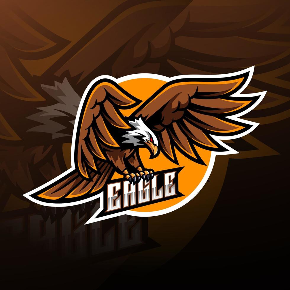 diseño de logotipo de mascota eagle esport vector