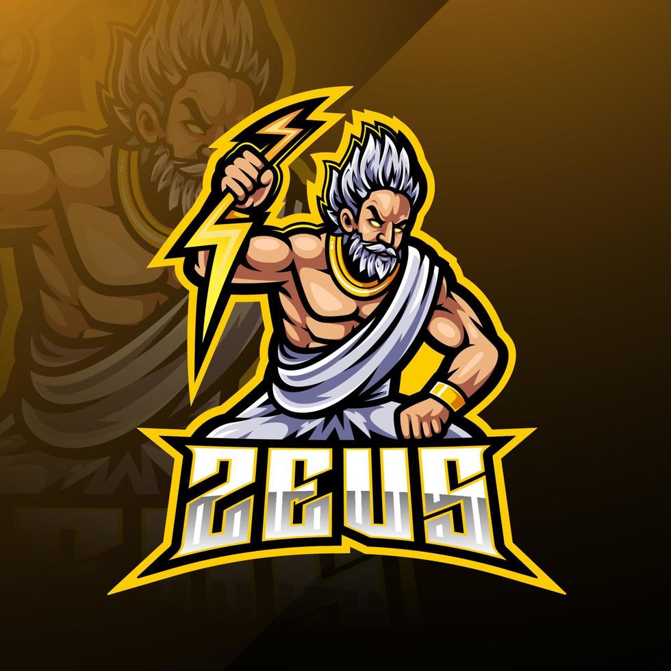 Zeus esport mascot logo design vector