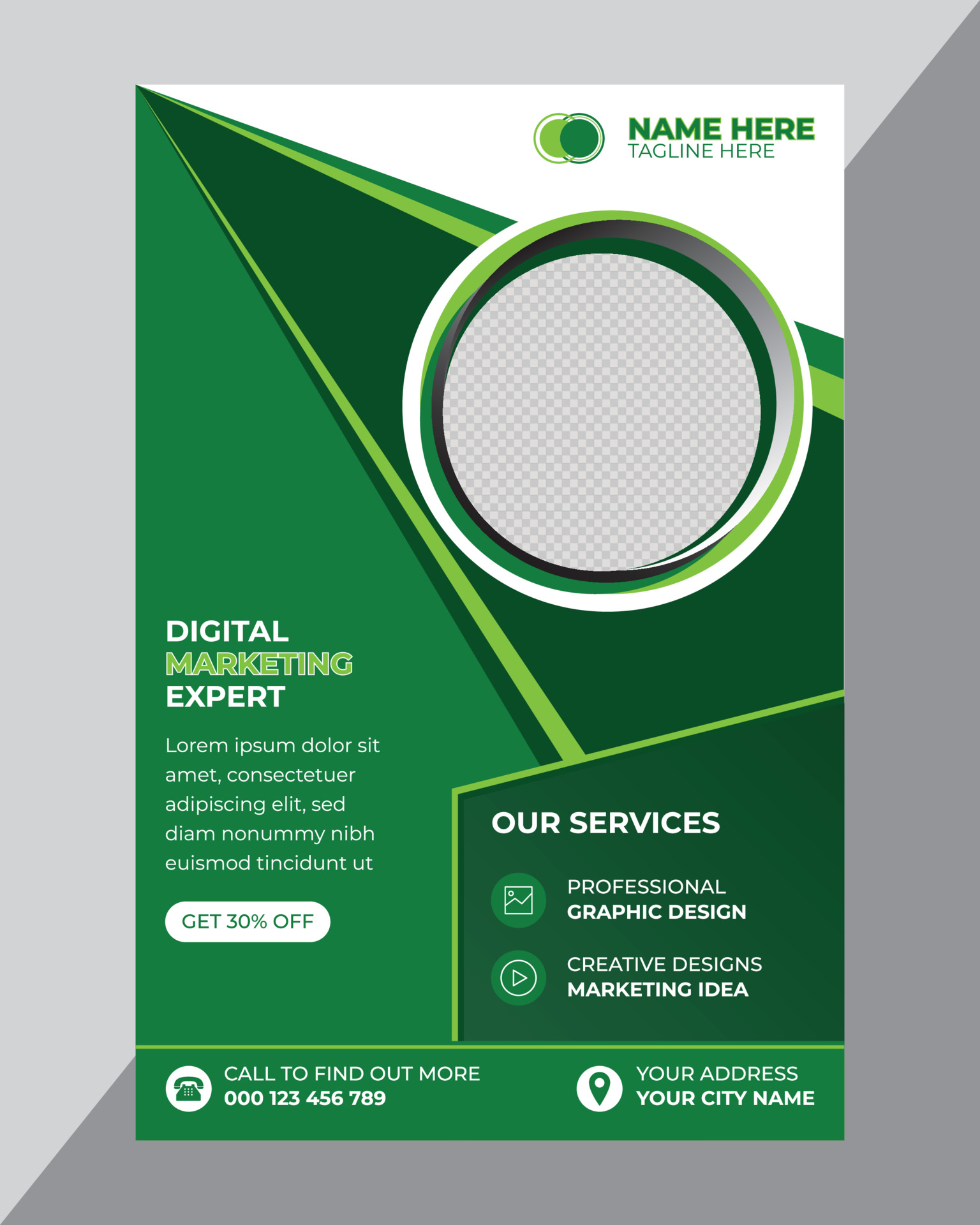 Green creative modern business poster design template 3543029 Vector