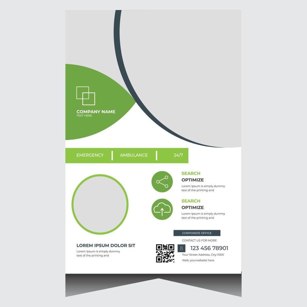 Trendy green medical company business poster vector