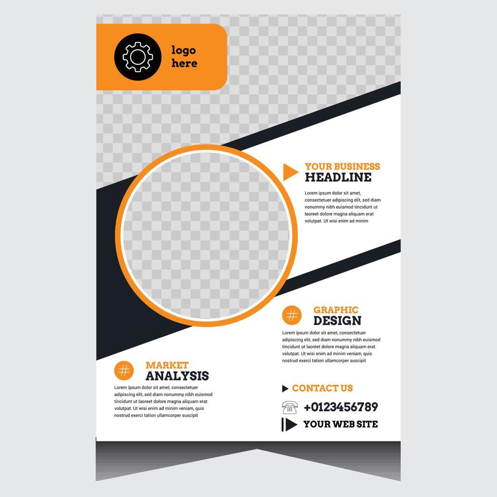 Orange and white creative car repair and servicing flyer design template vector