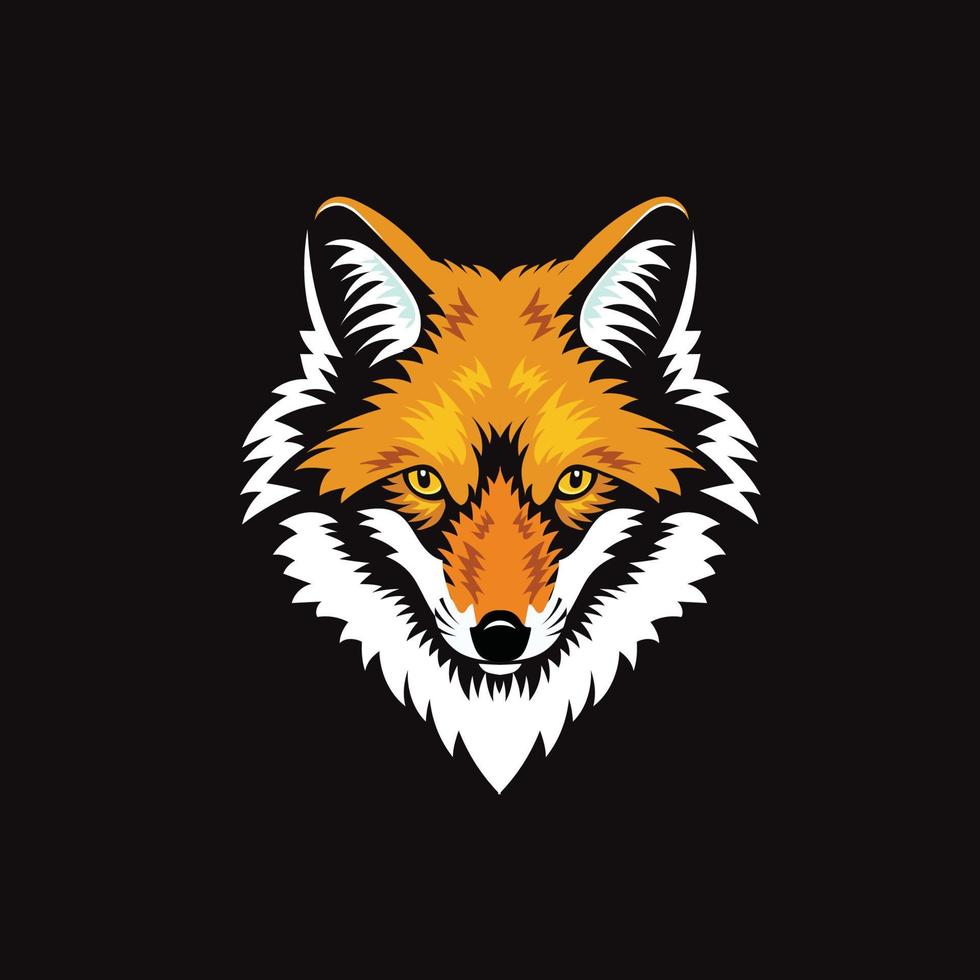 Red fox head muzzle vector illustration