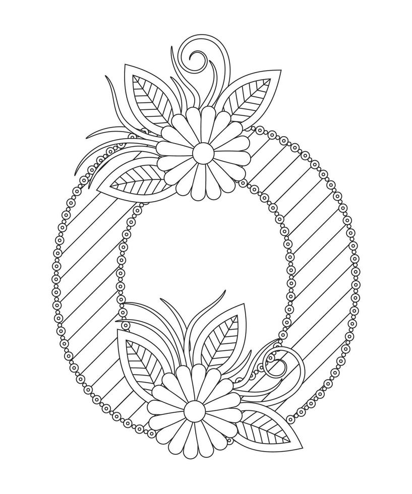 PriAlphabet coloring page with floral style. ABC coloring page - letter O vector