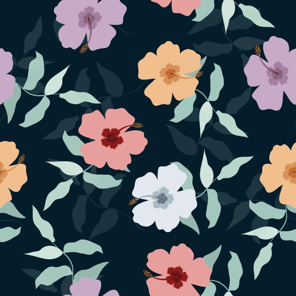 Seamless colorful flowers background vector