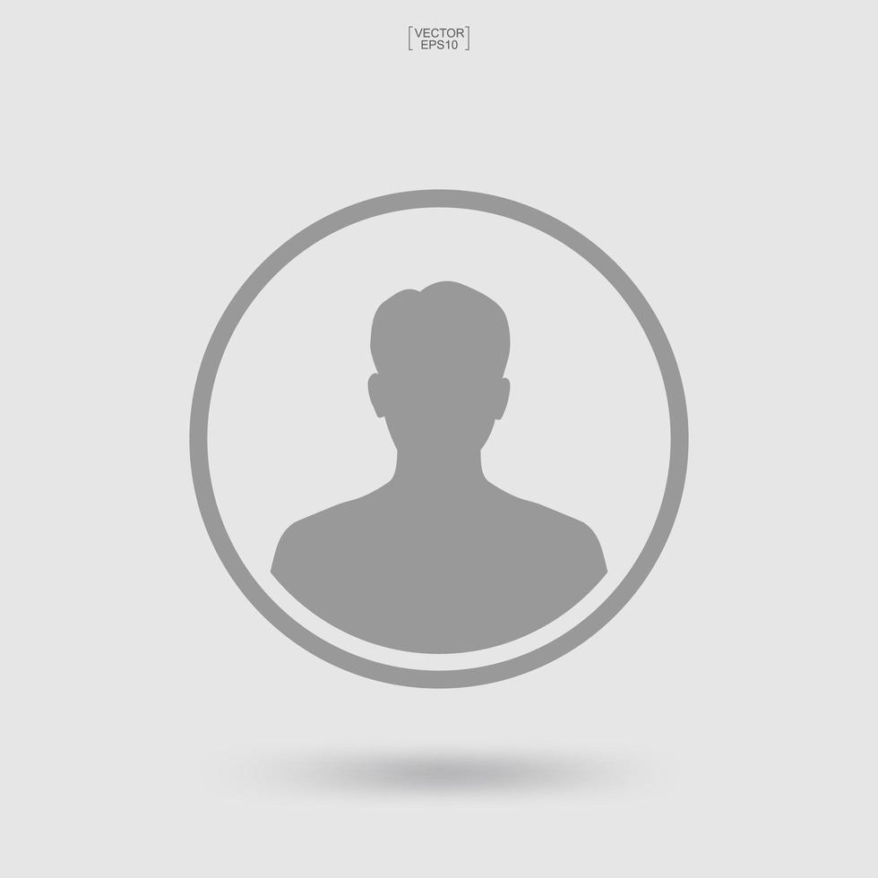 Picture profile icon. Male icon. Human or people sign and symbol. Vector. vector