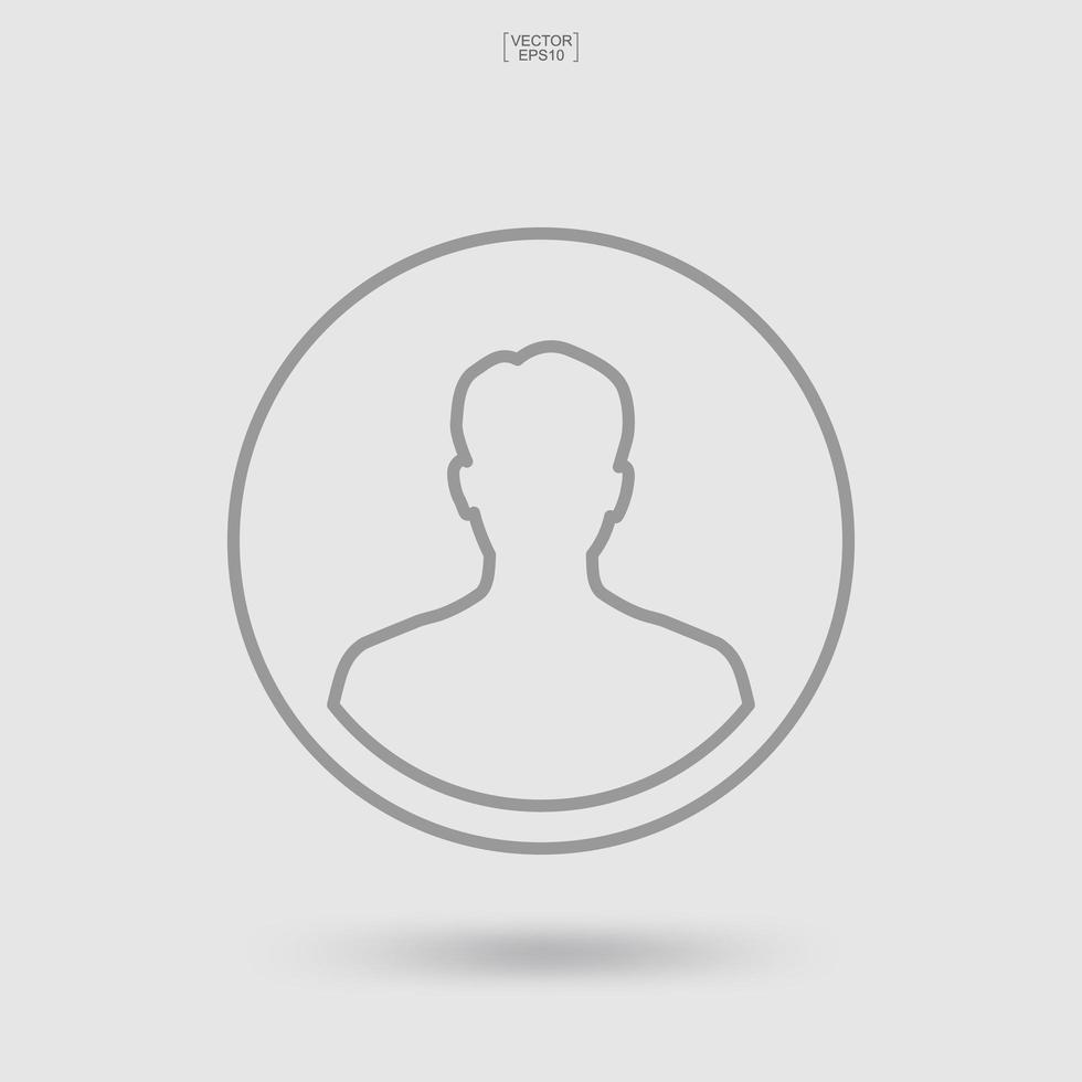 Picture profile icon. Male icon. Human or people sign and symbol. Vector. vector