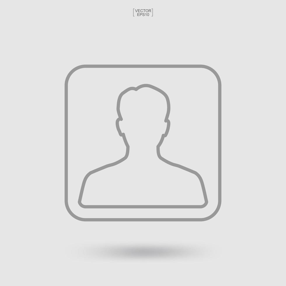 Picture profile icon. Male icon. Human or people sign and symbol. Vector. vector