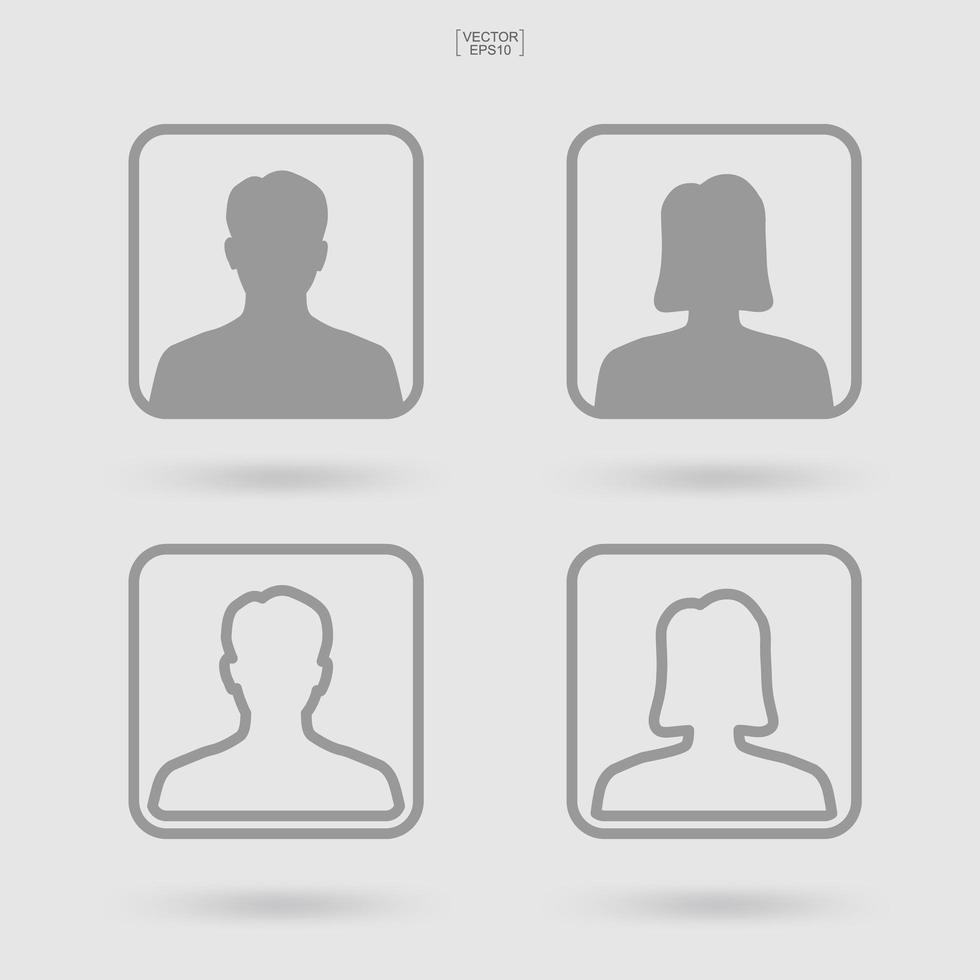 Male and female symbol. Human profile icon or people icon. Man and woman sign and symbol. Vector. vector