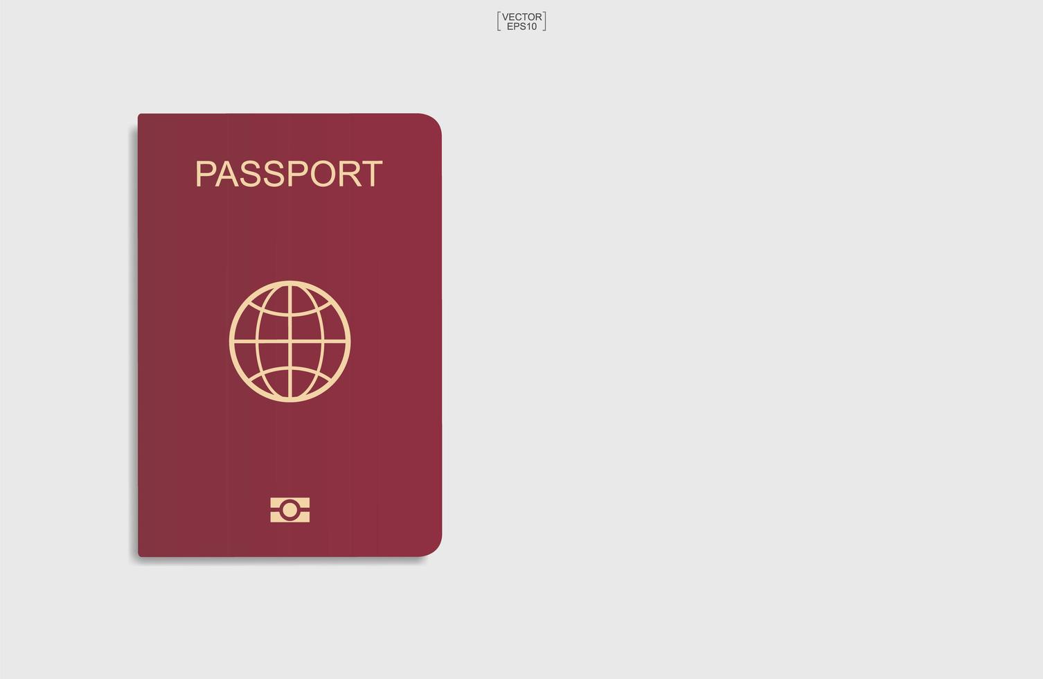 pasaporte rojo sobre fondo blanco. vector. vector