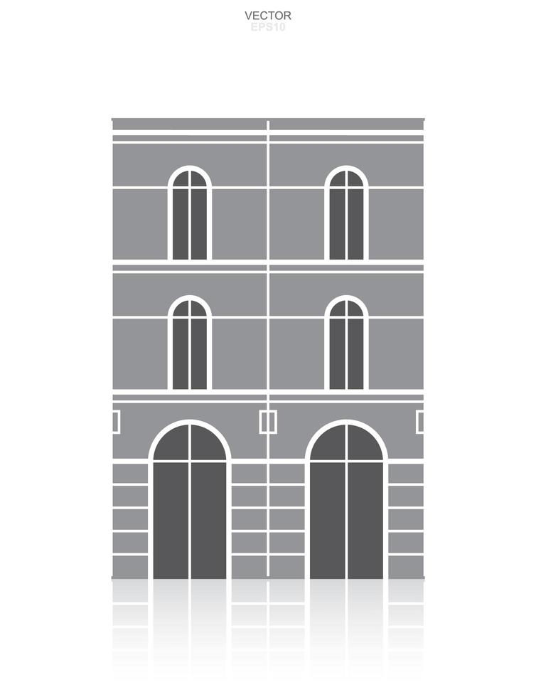 icono de edificio. identidad arquitectónica con detalle y diseño de elementos. vector. vector