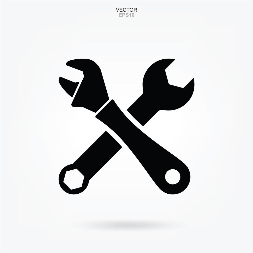 icono de herramienta de artesano. signo y símbolo de llave inglesa y destornillador. vector. vector