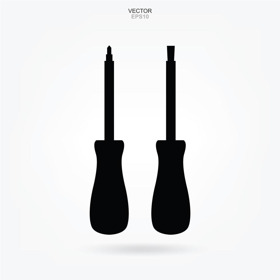 Craftsman tool icon. Wrench and screwdriver sign and symbol. Vector. vector