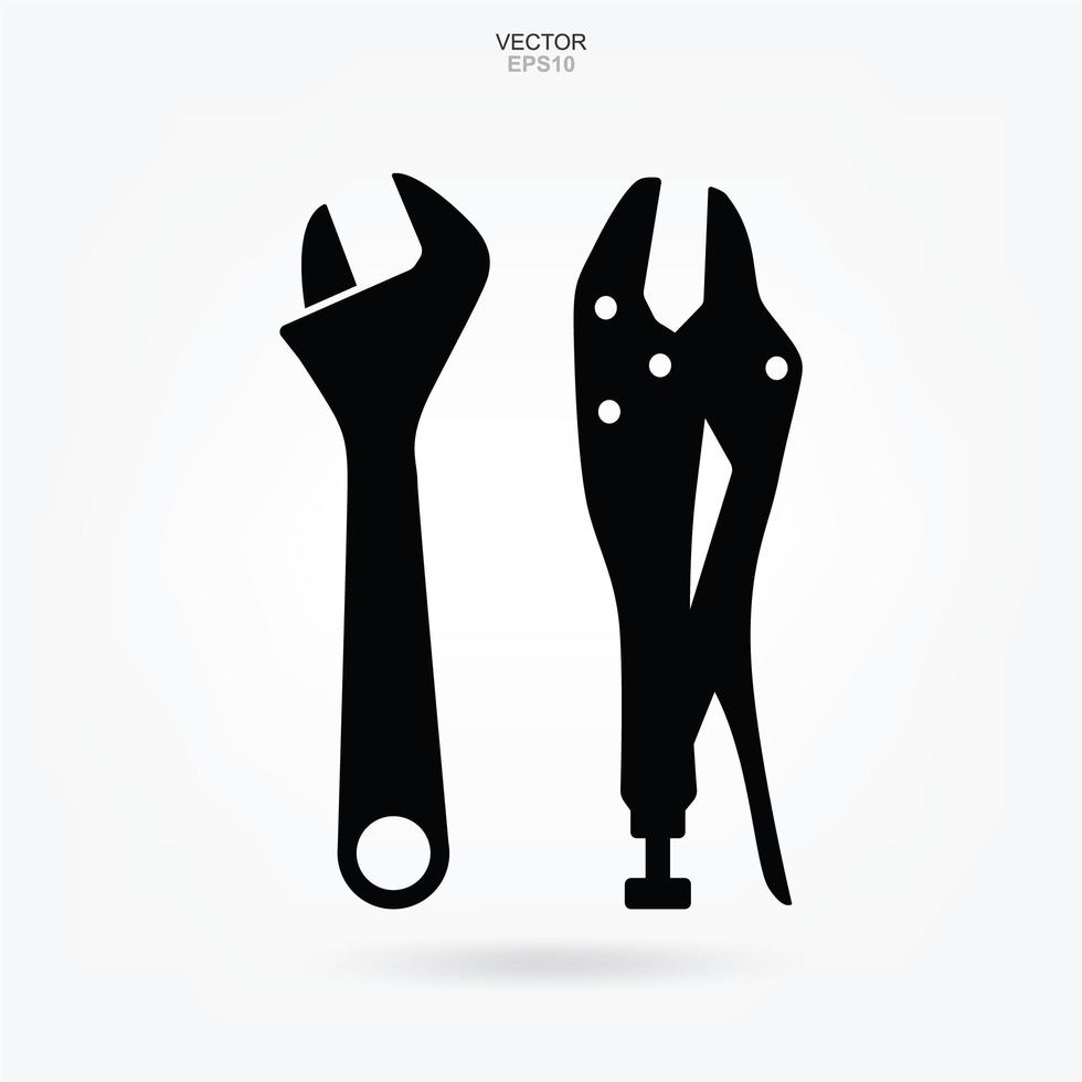 Craftsman tool icon. Wrench and screwdriver sign and symbol. Vector. vector