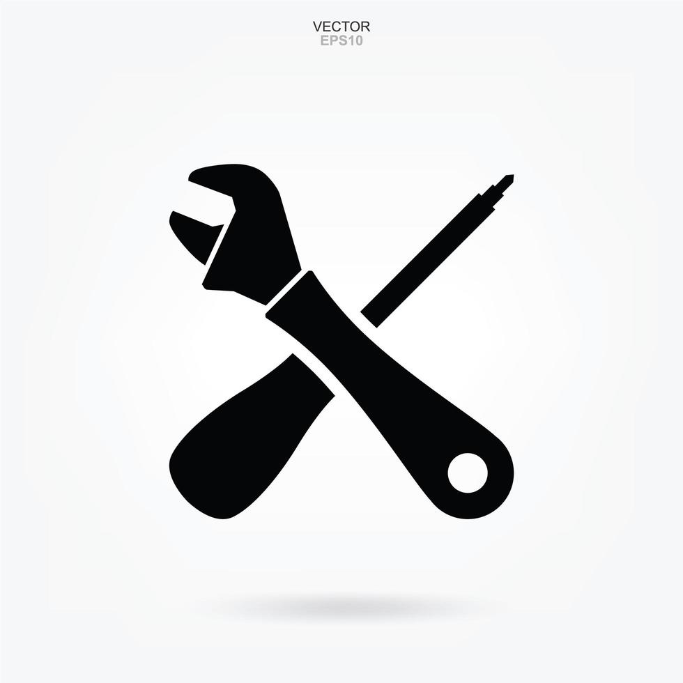 Craftsman tool icon. Wrench and screwdriver sign and symbol. Vector. vector