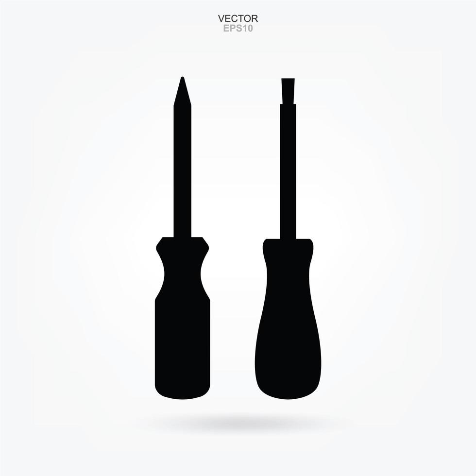 Craftsman tool icon. Wrench and screwdriver sign and symbol. Vector. vector