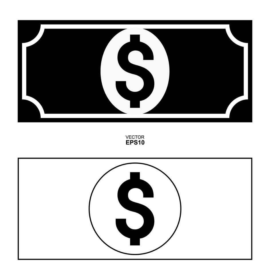 Dollar banknote on white background. Vector. vector