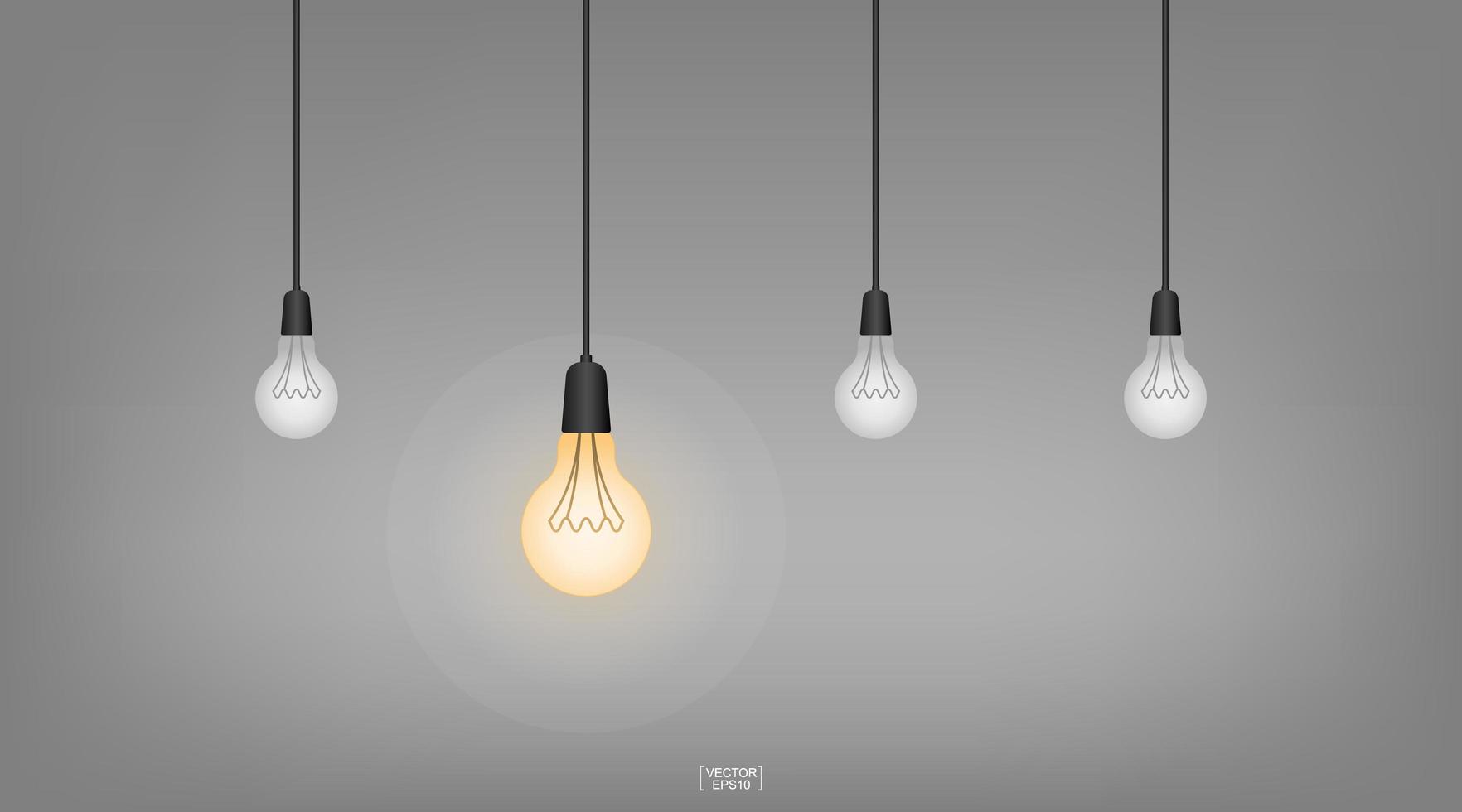 Light bulb or lamp with dark background. Vector. vector