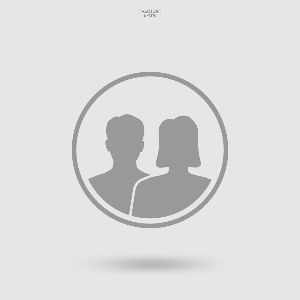 Male and female symbol. Human profile icon or people icon. Man and woman sign and symbol. Vector. vector