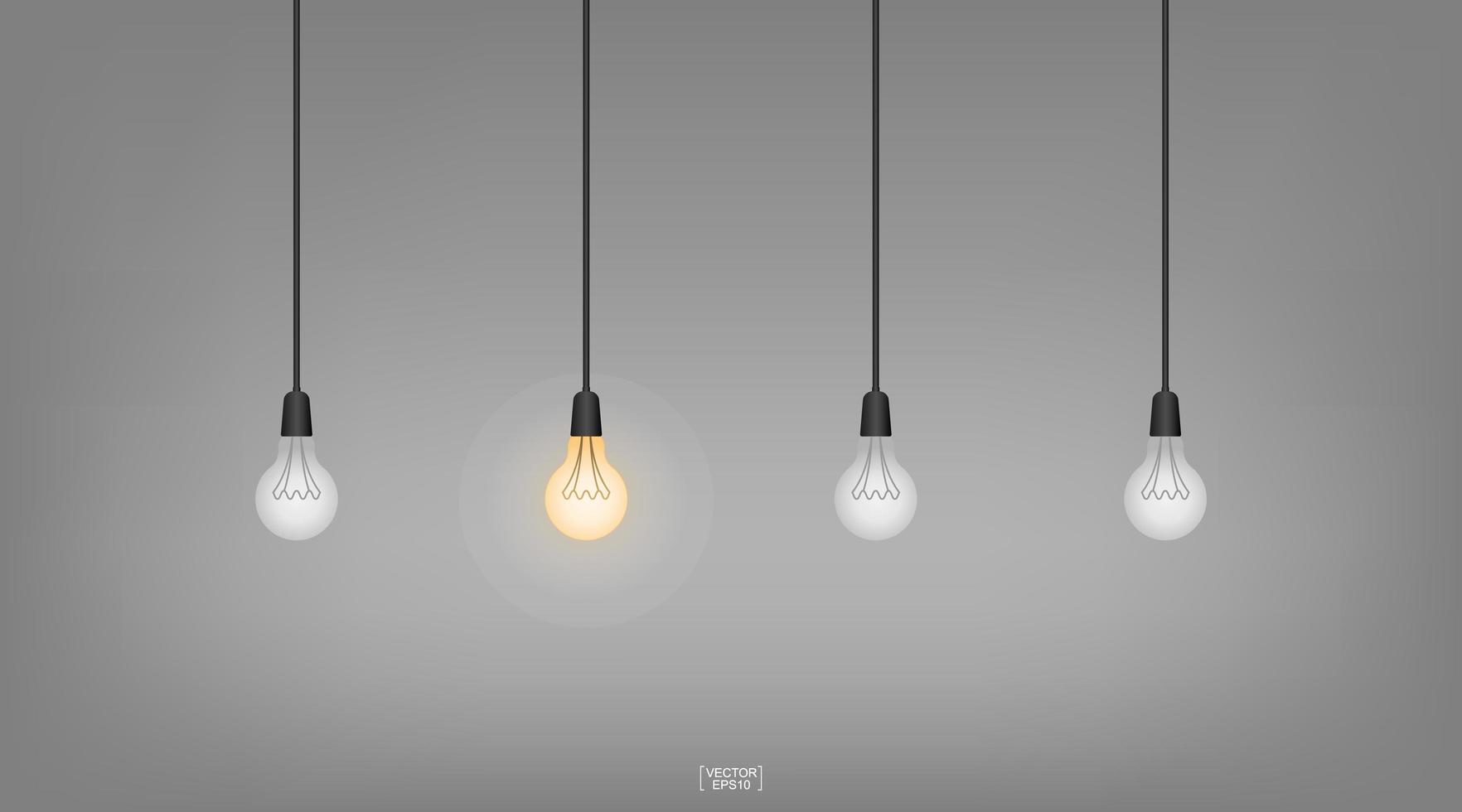 Light bulb or lamp with dark background. Vector. vector