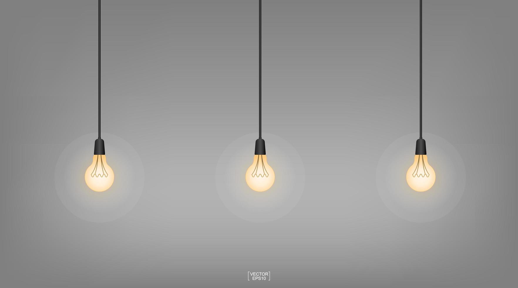 Light bulb or lamp with dark background. Vector. vector