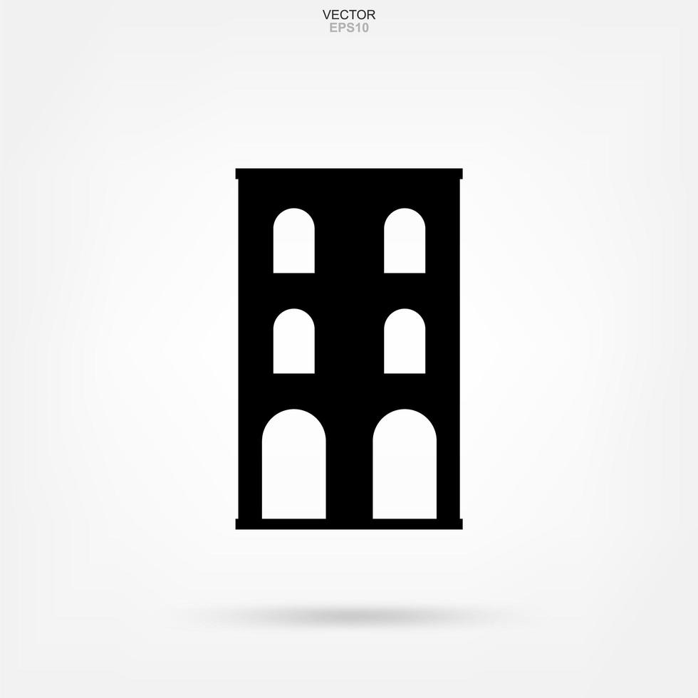 icono de edificio. identidad arquitectónica con detalle y diseño de elementos. vector. vector