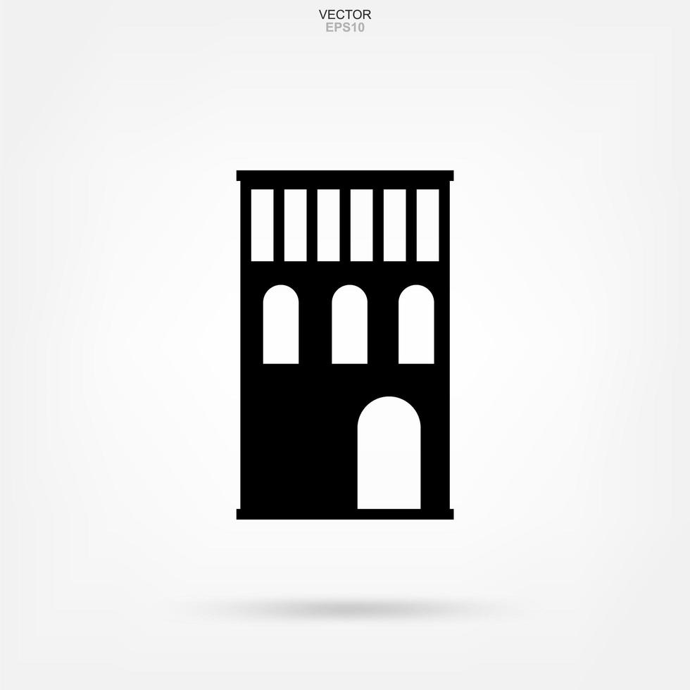 icono de edificio. identidad arquitectónica con detalle y diseño de elementos. vector. vector