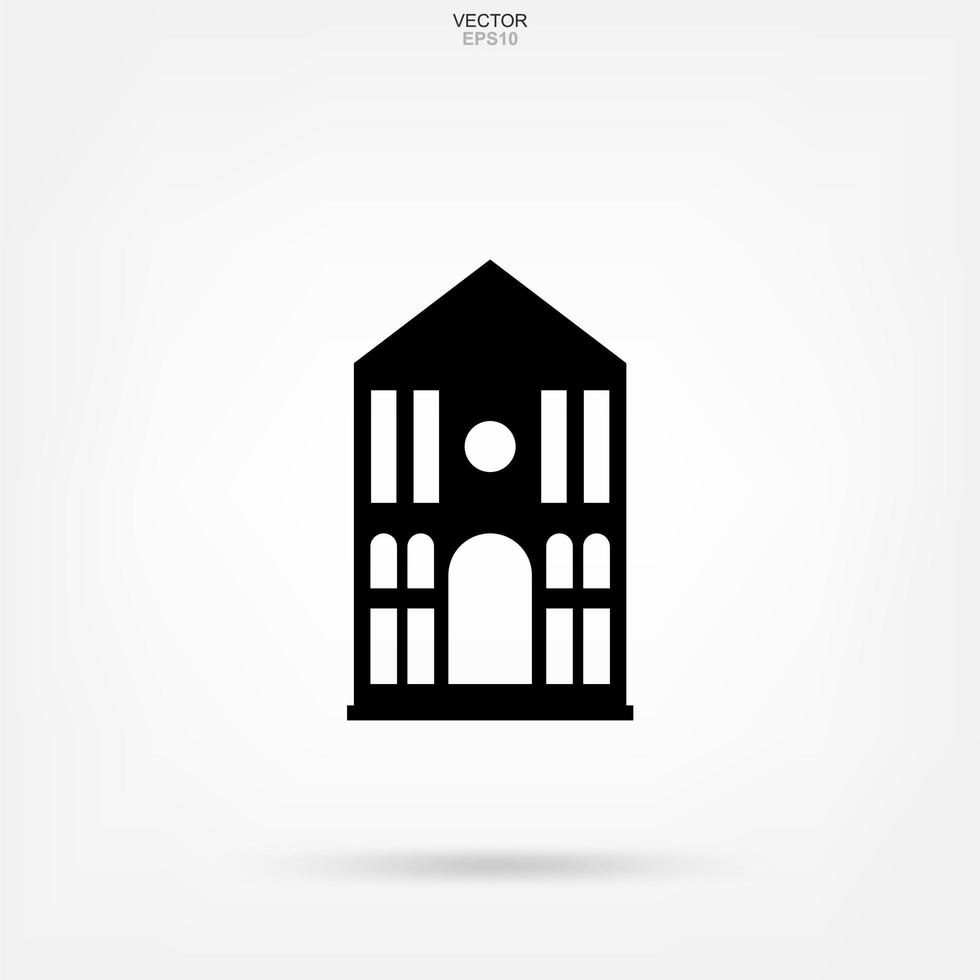 icono de edificio. identidad arquitectónica con detalle y diseño de elementos. vector. vector