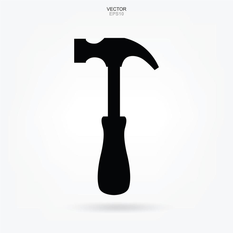icono de martillo. signo y símbolo de herramienta de artesano. vector. vector