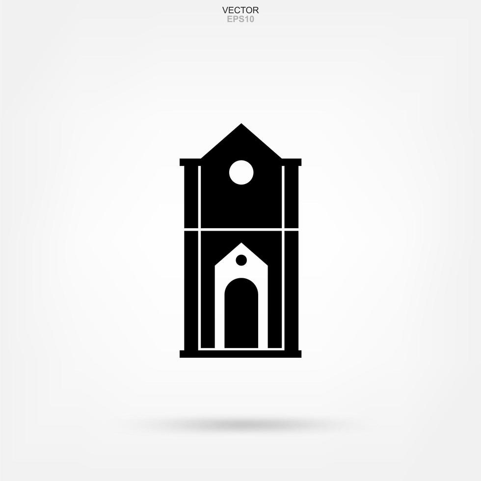 icono de edificio. identidad arquitectónica con detalle y diseño de elementos. vector. vector