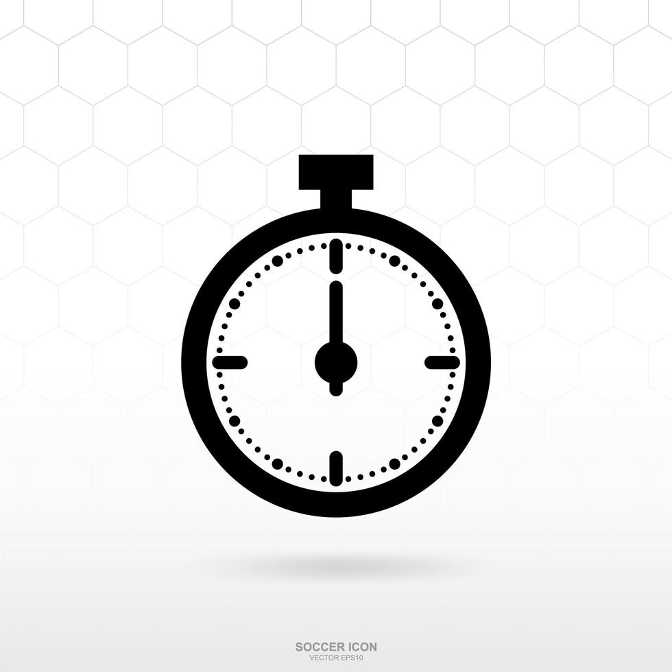 Stop watch icon or Clock icon. Soccer football sport sign and symbol for template design. Vector. vector