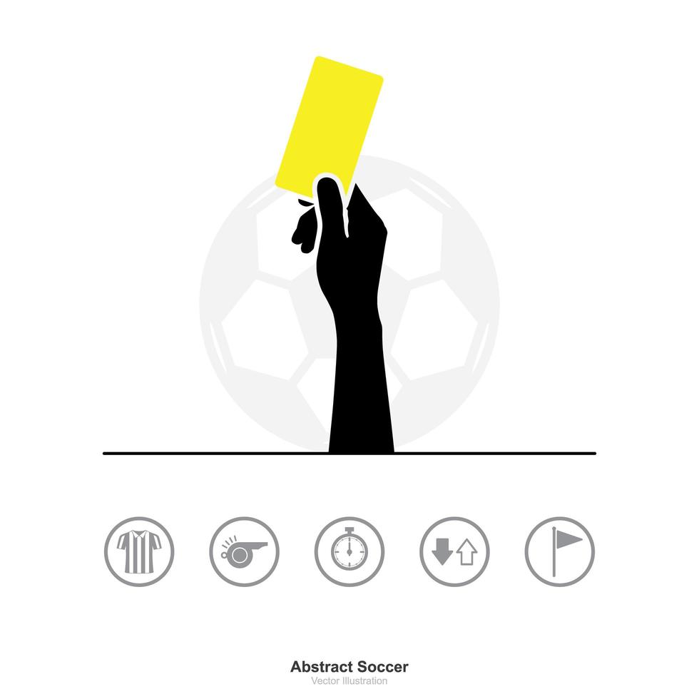 Hand showing yellow card icon on white background. Abstract sign and symbol for soccer sport. Vector. vector