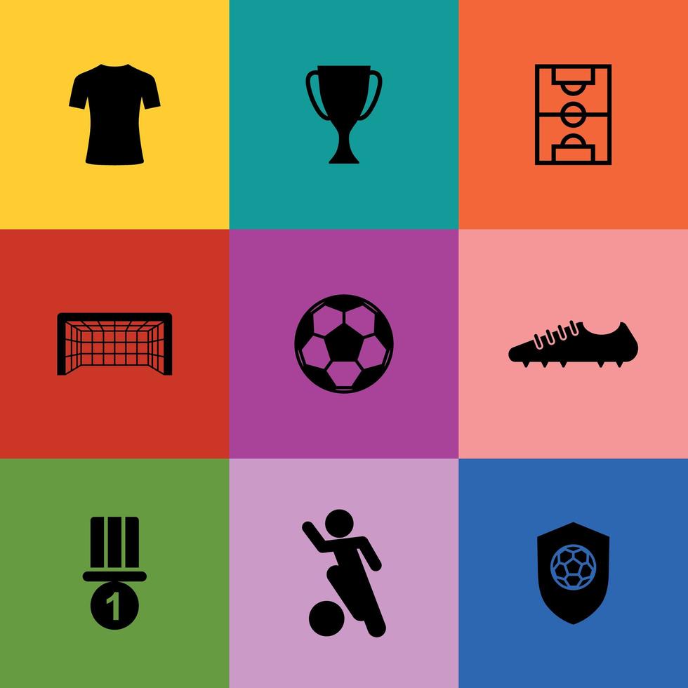 Conjunto de iconos de árbitro de fútbol. signo y símbolo de fútbol abstracto. vector. vector