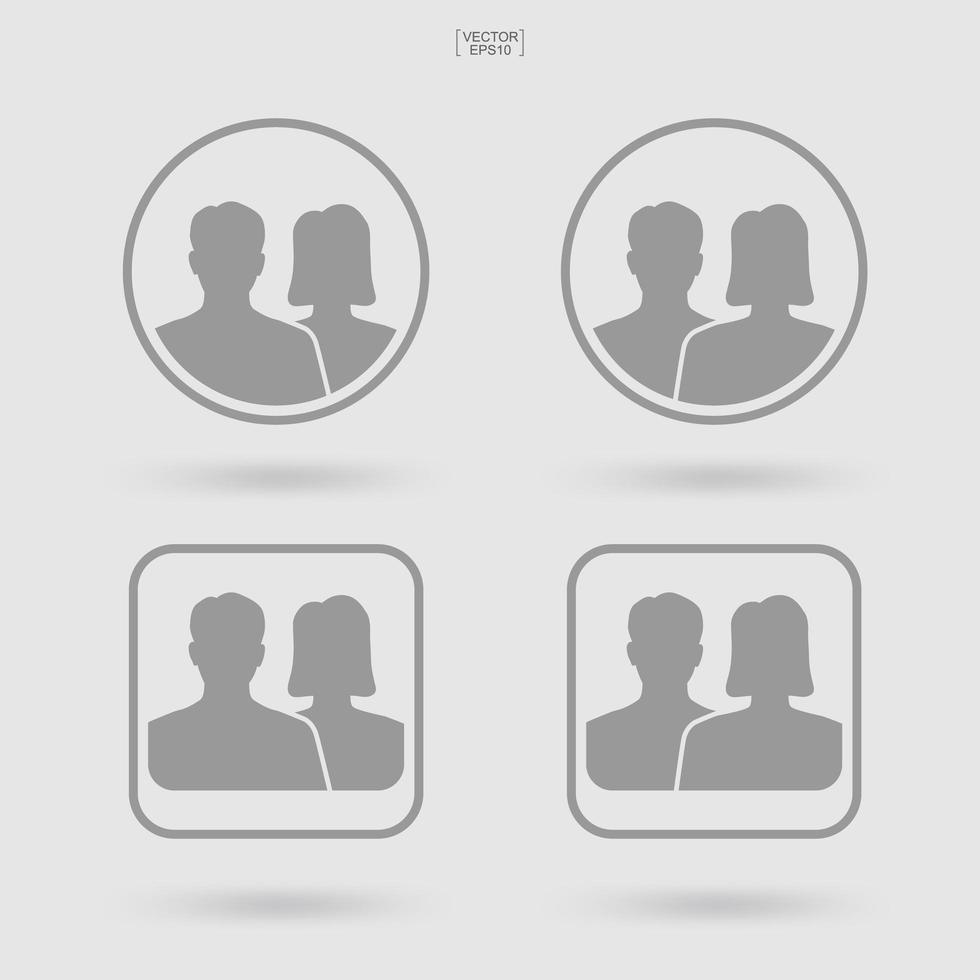 Male and female symbol. Human profile icon or people icon. Man and woman sign and symbol. Vector. vector